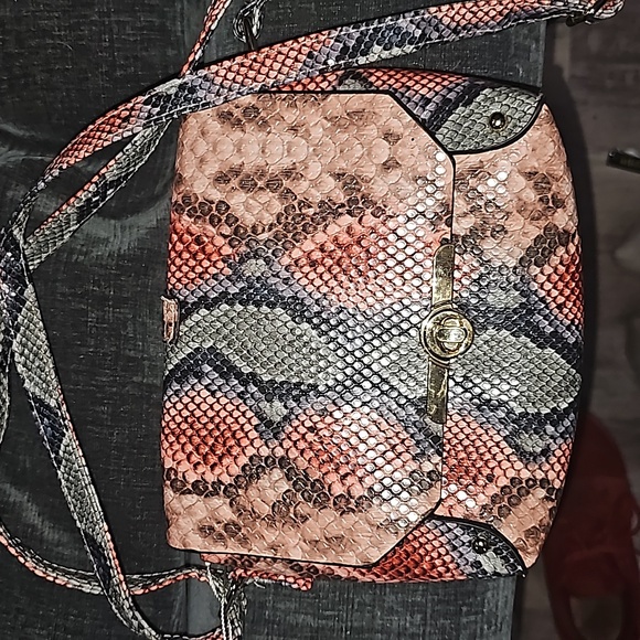 PRIMARK PYTHON colorful print small bag, with golden handle and straps - Picture 1 of 5